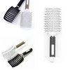 Curved Vented Styling Hair Brush, 2PCS Anti Frizz Hair Detangling Brush, Vent Hair Brush, Curved Anti Static Styling Tool for Wet Hair or Dry Hair(Black,White)