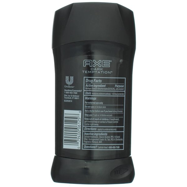 AXE Antiperspirant Stick For Men 48 Hour Sweat And Odor Protection For Long Lasting Freshness Dark Temptation Smooth Dark Chocolate Scent Men's Deodorant 2.7 oz