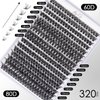 DIY Lash Extensions Kit 320pcs Individual Lashes Clusters 60D 80D D Curl Eyelash Extension Kit with Applicator and Lash Bond&Seal,Clusters Lash Glue Remover For False Eyelash Mix 10-16mm (60D+80D KIT)