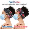HoogaLife 4pcs Headbands With Buttons For Mask, Women's And Men's Turban Non-Slip Workout Headbands Hair Bands Protect Your Hair And Ears - Medical Set