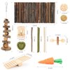 Hamster Toys Guinea Pig Toys Hamster Wheel Hamster Cage Accessories Small Animal Molar Chew Toys for Chinchillas,Gerbils,Mice,Rats,Mouse,Rabbit,Bunny Hideout Seesaw (12 Different chew Toys)