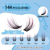 KevKev Colored Lash Clusters 144pcs Eyelash Clusters D Curl Individual Lashes Colorful Cluster Eyelash Extensions Wispy Cluster Lashes DIY at Home(Monsoon-Pink&Purple, D-8-18mix)