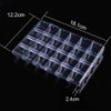 Kemaily 24 Slots Empty Clear Nail Art Decoration Storage Box Nail Glitter Rhinestone Crystal Accessories Container Storage Box