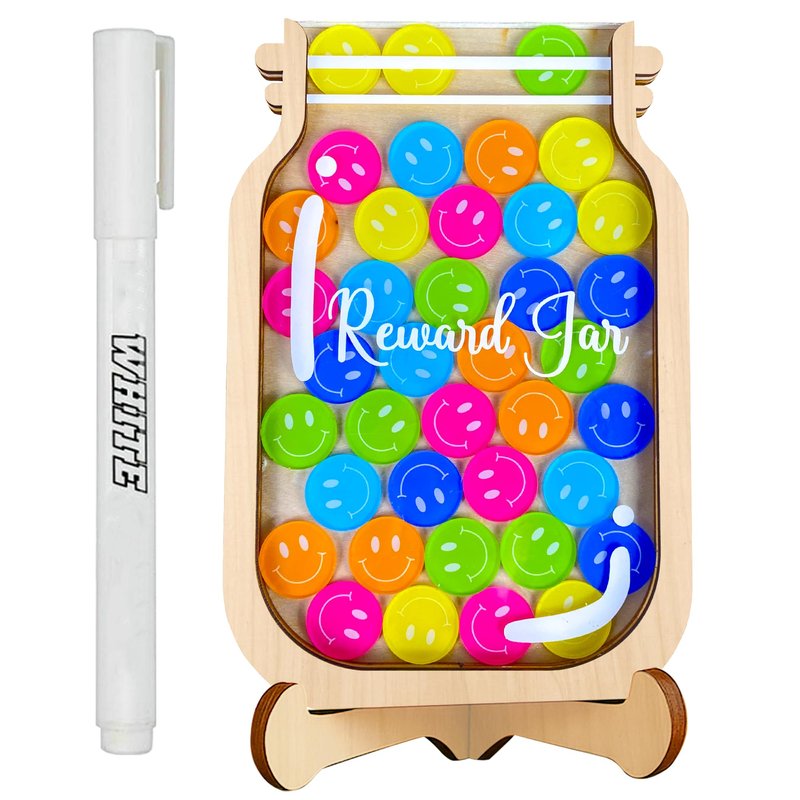 Reward Jar, Magnetic Reward Jar For Kids, 45 Smiley Tokens, Behavior ...