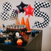 Eoopoon Race Car Balloons Party Decorations,42 Inch Black and White Checkered Number Balloon 4, 4th Race Car Birthday Party Supplies, Race Car Balloon Theme Party Decor Supplies 7Pcs(Checkered set 4)