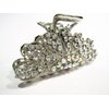 Silver metal crystal hair claw clip bridal clip