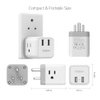 TESSAN India Plug Adapter, 5 in 1 Travel Adapter Plug with 3 US Power Outlets and 2 USB Charging Ports, US to India Nepal Bangladesh Maldives Nepal Pakistan Plug Adapter - Safe Grounded Type D Plug