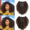 Loxxy Natural Clip In Hair Extensions For Black Women 3C 4A Afro Kinky Curly Clip In Hair Extensions Double Weft Real Remy Human Hair Piano Natural Black Mixed With Chocolate Brown 120Gram 20Inch