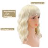 BEHPAY Wig for Women with Bangs Short Wavy Curly Bob Wigs 14 Inch Shoulder Length Synthetic Heat Resistant Wig Daily Party Cosplay Wig