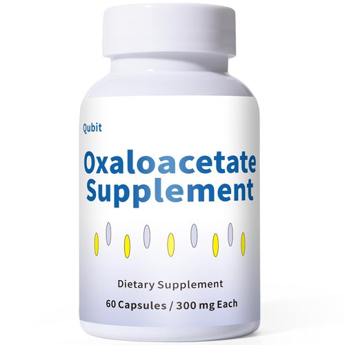 QUBIT Oxaloacetate Supplement – Cellular Energy, Focus & Mood Support – with Vitamin C – for Fatigue, Brain Fog & PMS Relief – 60 Vegan Capsules