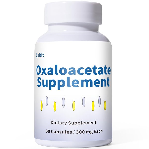 QUBIT Oxaloacetate Supplement – Cellular Energy, Focus & Mood Support – with Vitamin C – for Fatigue, Brain Fog & PMS Relief – 60 Vegan Capsules