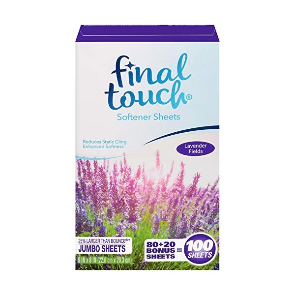 Final Touch Lavender Fields Fabric Softener Dryer, 100 Sheets, Count