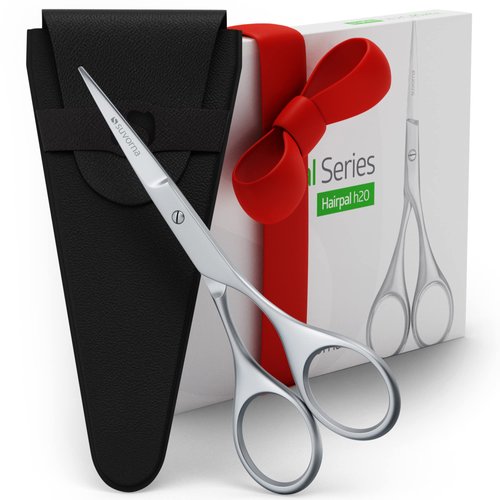 Suvorna 4.5" Mustache Scissors For Men Beard Scissors Beard Grooming Scissors Beard Trimming Scissors Moustache Scissors Men Nose Scissors Beard Trimmer Scissors facial hair Scissors Barber Shears.
