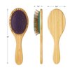 Sofmild Bamboo Wooden Paddle Hair Brush Comb Set, Hairbrushes for Women Men Kid Detangling Hair Massaging Scalp with Round Tip Bristles for All Hairstyles(Purple Wooden)