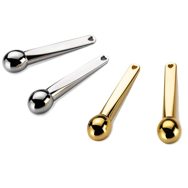 Lisapack 4 Pack Metal Eye Cream Applicator, Eye Serum Roller Ball Massager Stick for Reduce Depuffer, Massage (Silver&Gold)