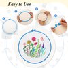 Pllieay 6 Pieces Plastic Embroidery Hoops Set and 16 Pieces Needles Plastic Circle Cross Stitch Hoop Ring 3.4 inch to 10.2 inch for Embroidery and Cross Stitch(Multicolor)