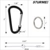 STURME 2" Aluminum D Ring Carabiners Clip D Shape Spring Loaded Gate Small Keychain Carabiner Clip Set Outdoor Camping Mini Lock Snap Hooks Spring Link Key Chain Durable Improved 24 PCS (Assorted)