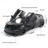 Diecast Toy Car McLaren 720S Sports Car Model,Zinc Alloy Simulation Casting Pull Back Vehicles,1:32 Scale Mini Supercar Toys with Lights and Music for Toddlers Kids Children Gift (720S-Black)