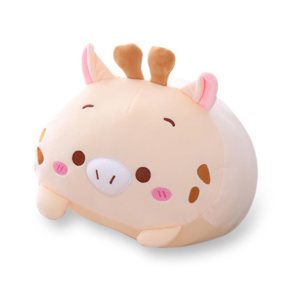 AIXINI 23.6 inch Cute Deer Plush Stuffed Animal Cylindrical Body Pillow,Super Soft Cartoon Hugging Toy Gifts for Bedding, Kids Sleeping Kawaii Pillow