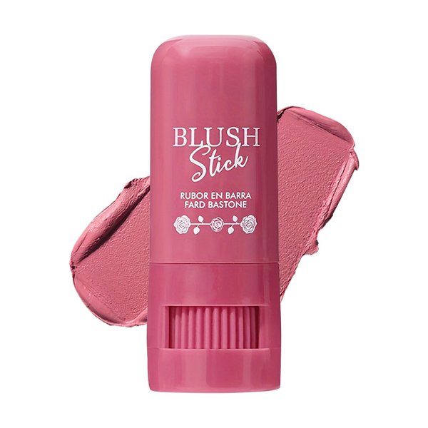 Cream Blush Stick Multi-Use Makeup Blush Stick for Lip and Cheeks Tint Solid Moisturizer Waterproof Cream Blush Natural Face Blush Makeup for All Skin Tones-04 Rose Pink
