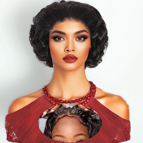 Pixie Cut Wig Human Hair Curly 5x5 HD Closure Wig Human Hair Short Bob Wig Wear and Go Glueless Wigs Human Hair Pre Plucked Pre Cut Free Part Curly Human Hair Wigs for Women 200% Density Natural Color