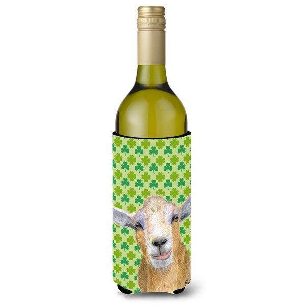 Caroline's Treasures RDR3025LITERK Goat St Patrick's Day Wine Bottle Hugger Bottle Cooler Sleeve Hugger Machine Washable Collapsible Insulator Beverage Insulated Holder