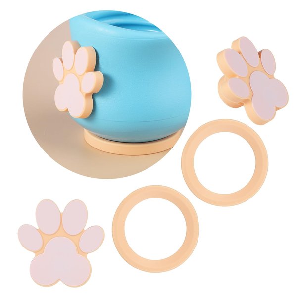 Silicone Plug and Stand for Dog Treat Toy, 2pcs Paw Stoppers and 2pcs Round Stands for Dog Toy Silicone Dog Toy Holder Stopper Claw Plug Stopper Accessories for Dog Toys