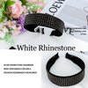 Amariver White Rhinestone Headbands Sparkly Glitter Hair Band for Women Fashion Crystal Thick Headband Wide Soft Head band Bling Jeweled Hair Hoops Stylish Hair Accessories for Women Girls