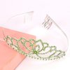 FASOTY Silver Tiara Green Crystal Crown with Combs Elegant Princess Tiaras and Crowns for Women Girls Rhinestone Headband for Bridal Wedding Birthday Party Prom