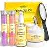 Pedicure Kit For Feet 5pcs Foot Spa Set For Christmas Birthday Valentine's Mother's Day Women Wife Girlfriend Gift Rose Lavender Foot Soak Salt Foot Callus Remover Gel Foot Rasp Foot Cream Foot Care