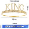 𝘾𝙝𝙖𝙣𝙖𝙘𝙤 Birthday Crown and Sash for Men, King Rhinestone Tiara and Glitter Sashes Hair Accessories Set, Crystals Happy Birthday Gift and Decoration for Party Favors