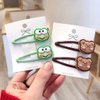 2Pc Green Geometric Trendy Frog Headwear Women Hair Clips,Duckbill Side Clips,Korean Barrettes,BB Hairpins,Hair Clips,Hair Accessories