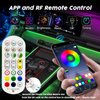 SAMGCHI USB Car LED Lights, Interior Car Lights Strip with APP and RF Remote Control, 2 in 1 Car Ambient Lighting with 157 inches Fiber Optic Music Sync Simple Installation EL Wire Lights for Car