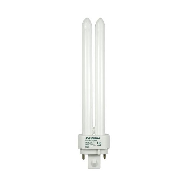 Sylvania S6740 (10 Pack) 20669 CF26DD/E/841/ECO 26-Watt 4100K 4-Pin Double Tube Compact Fluorescent Lamp, 10 Count (Pack of 1), White