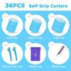 Self grip hair roller set 36 pcs,Heatless hair curlers,Hair rollers with hair roller clips and comb,Salon hairdressing curlers,DIY Hair Styles, Sungenol 3 Sizes Blue Hair Rollers in 1 set