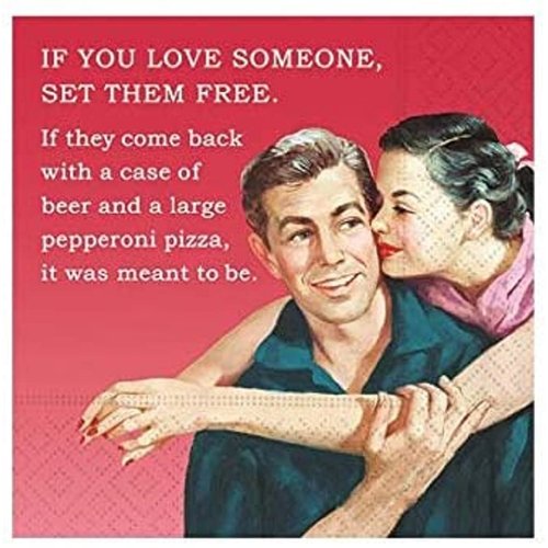 Funny Cocktail Napkins,"If You Love Someone, Set Them Free" | 20 Beverage Napkins, 5 x 5 inches, 3-ply