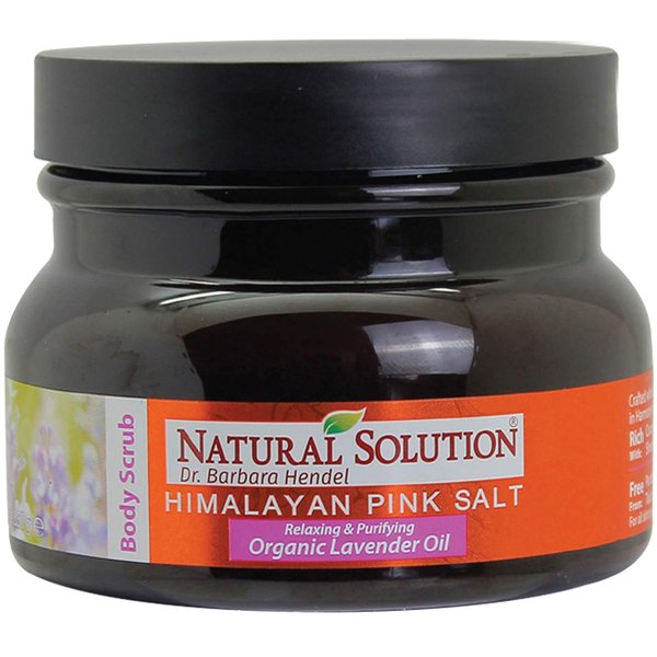 Natural Solution WBM Himalayan Salt Body Scrub with Organic Lavender Oil, Relaxing and Purifying Deep Cleansing – 12.3 oz, 10.6 Oz