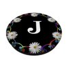 Cell Phone Pop Out Holder,Black White Daisy Flower Letter J PopSockets Grip and Stand for Phones and Tablets