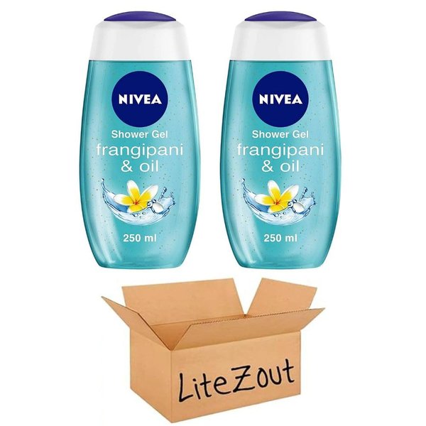 LiteZout Nivea Frangipani And Oil Shower Gel - 250ml (Pack Of 2) and packed in box
