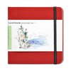 Handbook Journal Co. Artist Canvas Cover Travel Notebook for Drawing and Sketching, Vermilion Red, Square 5.5 x 5.5 Inches, 130 gsm Paper, Hardcover w/Pocket