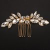 BERYUAN Sparkly Crystal Rhinestone Wedding Hair Comb Teardrop Rhinestone Headpiece Silver Gold Rhinestone Slide Comb Silver Gold Wedding Hairpiece for Women (gold)