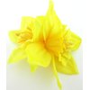 Double Yellow Daffodil Silk Flower Hair Clip with Teeth