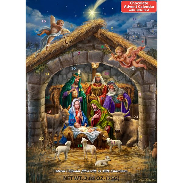 Vermont Christmas Company In the Manger Chocolate Advent Calendar with Nativity Story (Countdown to Christmas)