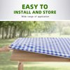 UMINEUX Rectangle Picnic Table Cover with Bench Covers, Fitted Vinyl Tablecloth for 6 FT Tables, Waterproof, Flannel Backing, Elastic Edge (30 x 72 Inch, Blue Plaid)