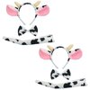 Halloween Cow Headband Bow Tie Tail Milk Cow Hair Bands Headpiece Women Cow Ears Horns Hairband Hair Hoop Holiday Party Decoration Cosplay Costume Christmas Carnival Handmade Hair Accessories 2 Set