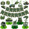 Camo Birthday Party Decorations, Army Birthday Party Decorations includes Military Party Decorations Banner and Camoflage Birthday Party Decorations Hanging Swirls for Boys Birthday Party Supplies