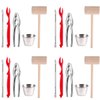 Artcome 22 Piece Seafood Tools Set for 4 People including 4 Lobster Crab Crackers 4 Lobster Shellers 6 Seafood Forks 4 Sauce Cups and 4 Lobster Crab Mallets