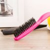 2 Pieces Boar Bristle Brush Comb Hair Teasing Brush for Women Men Salon Boar Nylon Bristle Beauty Styling Backcombing Brush (Fuchsia and Black)
