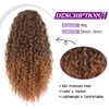 Somoreaty Curly Ponytail Extension for Black Women 20 Inch Wavy Curly Drawstring Ponytail Clip in Hair Extensions Synthetic Hairpieces Pony Tails Hair Extensions for Women(T1B/30)