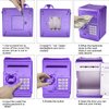 Suliper Electronic Piggy Bank Code Lock for Kids Baby Toy, Mini ATM Safe Coin Cash Banks Real Money Saving Box with Password, Auto Money Scroll for Children,Boys Girls Birthday Gift (Purple)
